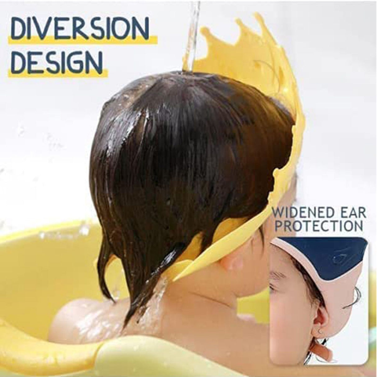 Shower Cap Protective Cute Adjustable Safe Shower Bathing Cap for Toddler Kids