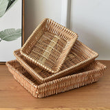 Rattan Storage Basket Basket Woven Snacks Fruit Basket Stackable Woven Bread Basket
