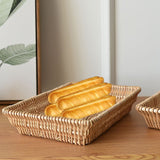 Rattan Storage Basket Basket Woven Snacks Fruit Basket Stackable Woven Bread Basket - Extra Image
