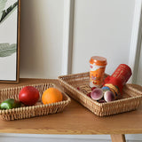 Rattan Storage Basket Basket Woven Snacks Fruit Basket Stackable Woven Bread Basket
