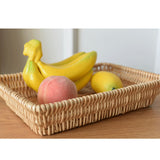 Rattan Storage Basket Basket Woven Snacks Fruit Basket Stackable Woven Bread Basket