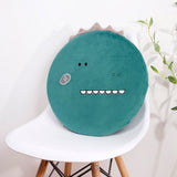 Memory Cotton Cushion Round Cute Dinosaur Shaped Soft Removable Cover Cushion Green 40 x 40 x 4.5cm - Extra Image