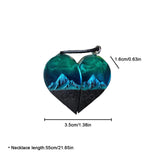 Wood Resin Paired Heart Pendants Cotton Ripe Great Gift Snowflakes Elegant Necklace