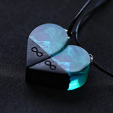 Wood Resin Paired Heart Pendants Cotton Ripe Great Gift Snowflakes Elegant Necklace