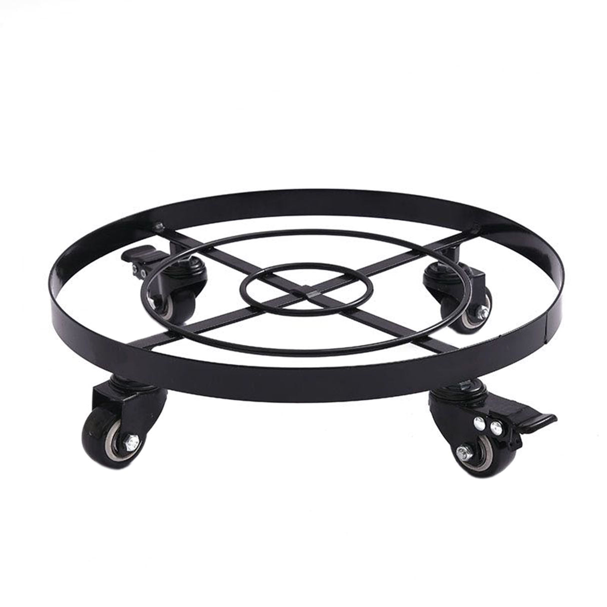 Mobile Flower Stand with Universal Wheels Metal Movable Flower Pot Stand