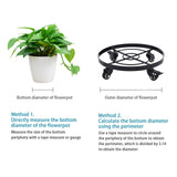 Mobile Flower Stand with Universal Wheels Metal Movable Flower Pot Stand - Close-Up Angle