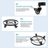 Mobile Flower Stand with Universal Wheels Metal Movable Flower Pot Stand