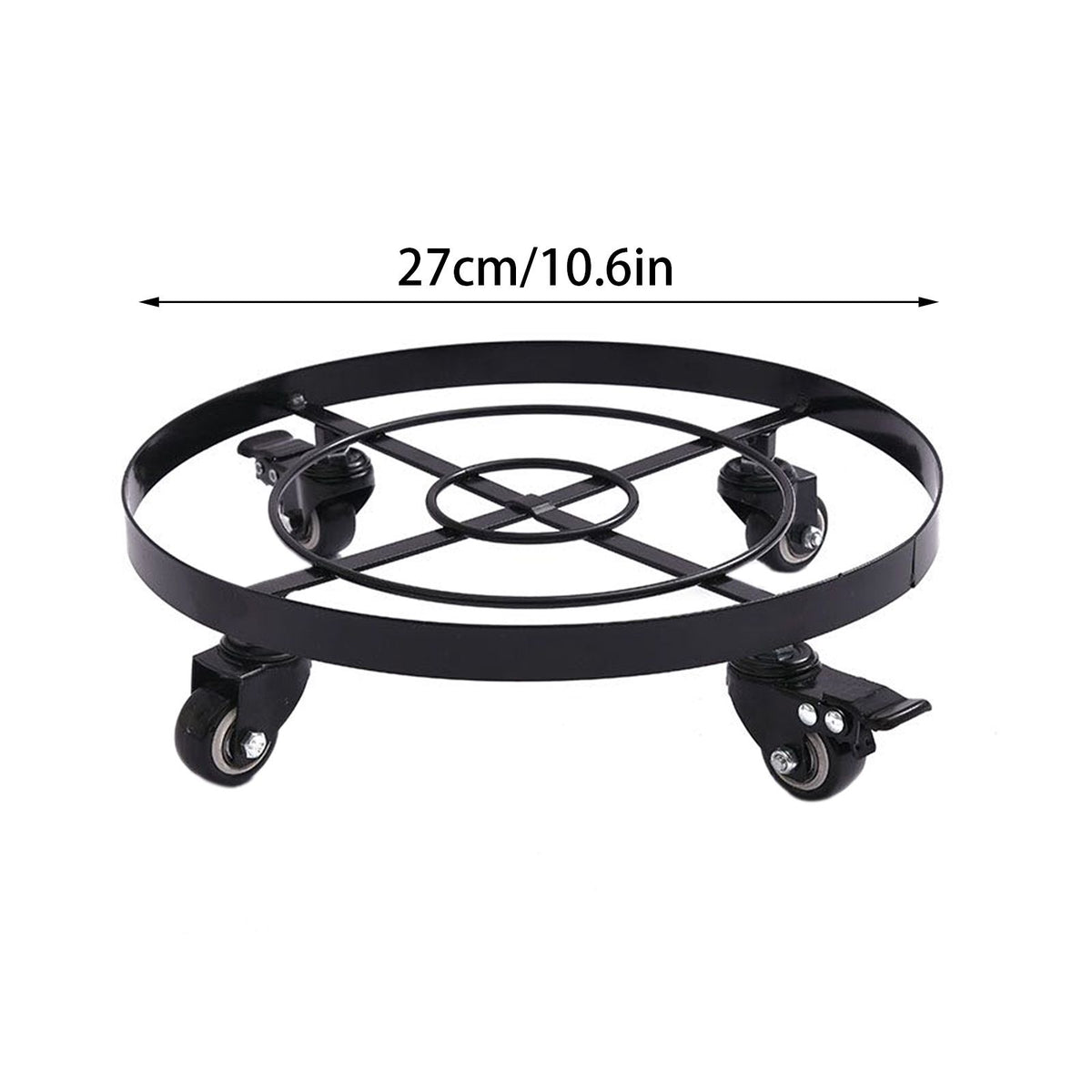 Mobile Flower Stand with Universal Wheels Metal Movable Flower Pot Stand