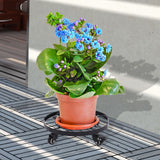 Mobile Flower Stand with Universal Wheels Metal Movable Flower Pot Stand - Extra Image
