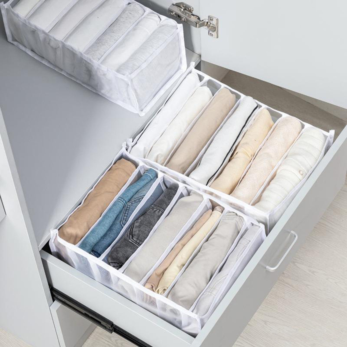 Wardrobe Clothes Organizer Foldable Drawer Clothes Compartment Storage Box for Bedroom Dorm Room