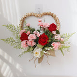 Spring Tulips Red Roses Carnations Love Wreaths Wall Hanging Door Decoration Valentine's Day Mother's Day Gift