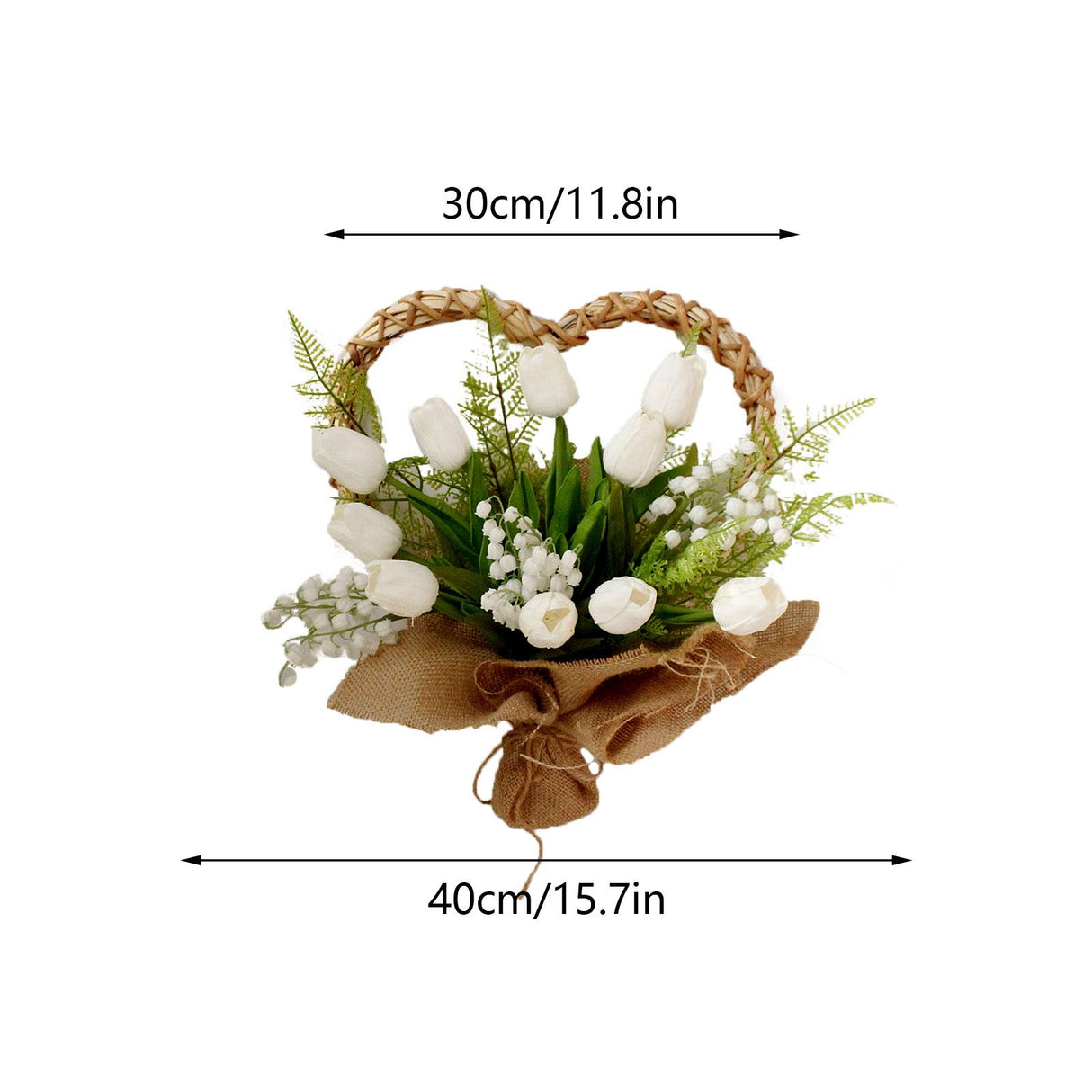 Spring Tulips Red Roses Carnations Love Wreaths Wall Hanging Door Decoration Valentine's Day Mother's Day Gift