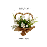 Spring Tulips Red Roses Carnations Love Wreaths Wall Hanging Door Decoration Valentine's Day Mother's Day Gift - Extra Image