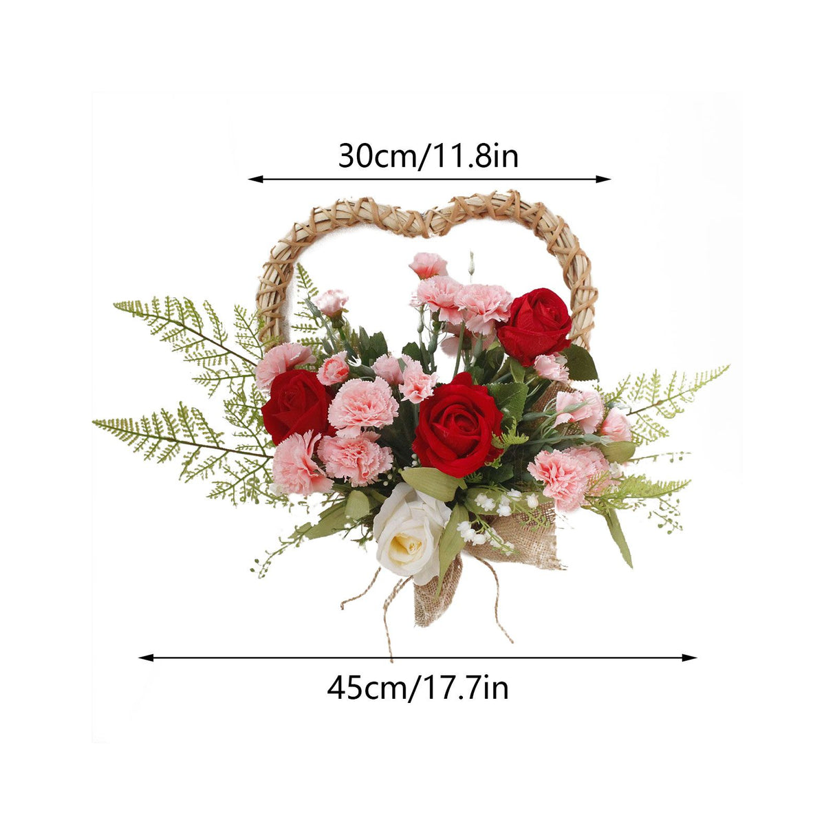 Spring Tulips Red Roses Carnations Love Wreaths Wall Hanging Door Decoration Valentine's Day Mother's Day Gift