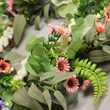 Simulation Flower Wreath Eucalyptus Daisy Wreath Wedding Home Decoration - Front View