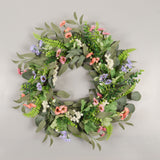 Simulation Flower Wreath Eucalyptus Daisy Wreath Wedding Home Decoration - Rear View