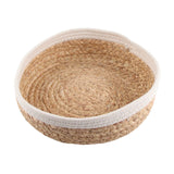 Woven Storage Basket Cloth Lining Rectangular Decorative Organizer Bins for Clothes Toy