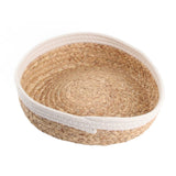 Woven Storage Basket Cloth Lining Rectangular Decorative Organizer Bins for Clothes Toy