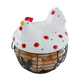 Strawberry Storage Basket Wrought Iron Basket Ceramic Egg Basket Living Room Fruit Storage Basket Kitchen Nordic Decor