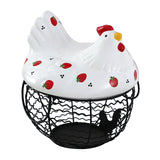 Strawberry Storage Basket Wrought Iron Basket Ceramic Egg Basket Living Room Fruit Storage Basket Kitchen Nordic Decor