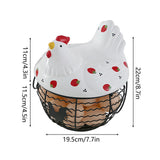 Strawberry Storage Basket Wrought Iron Basket Ceramic Egg Basket Living Room Fruit Storage Basket Kitchen Nordic Decor