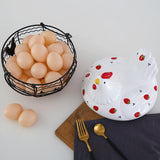 Strawberry Storage Basket Wrought Iron Basket Ceramic Egg Basket Living Room Fruit Storage Basket Kitchen Nordic Decor