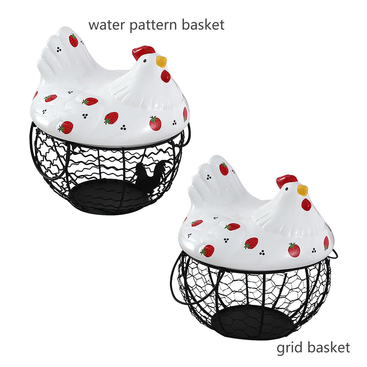 Strawberry Storage Basket Wrought Iron Basket Ceramic Egg Basket Living Room Fruit Storage Basket Kitchen Nordic Decor