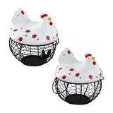 Strawberry Storage Basket Wrought Iron Basket Ceramic Egg Basket Living Room Fruit Storage Basket Kitchen Nordic Decor