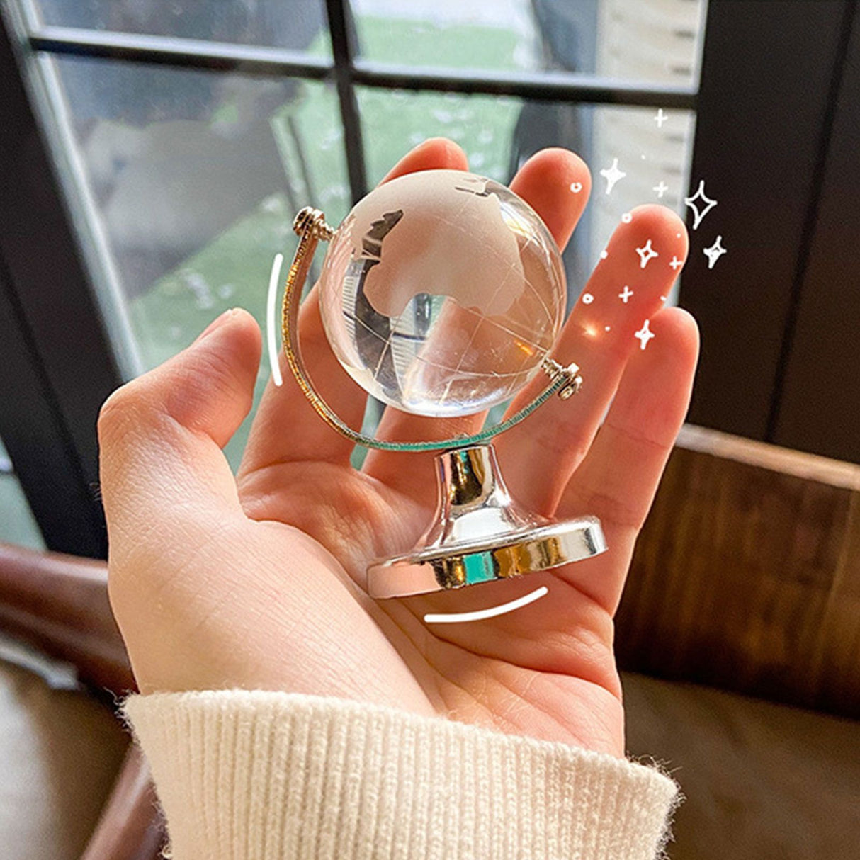 Simple Ins Style Mini Globe Girl Heart Creative Transparent Tabletop Decoration