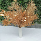 Golden Tropical Plant Leaves Artificial Tropical Leaves for Indoor Decoration - Side View
