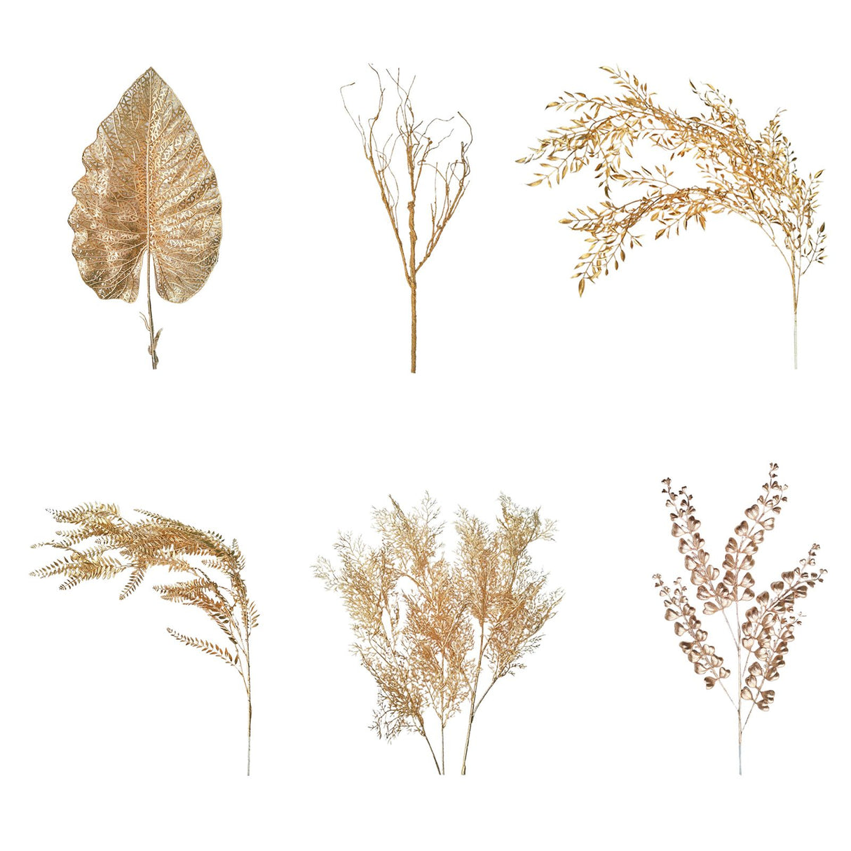 Golden Tropical Plant Leaves Artificial Tropical Leaves for Indoor Decoration