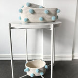 Cotton Rope Knitting With Fur Ball Storage Basket Snacks Keys Sundries Basket