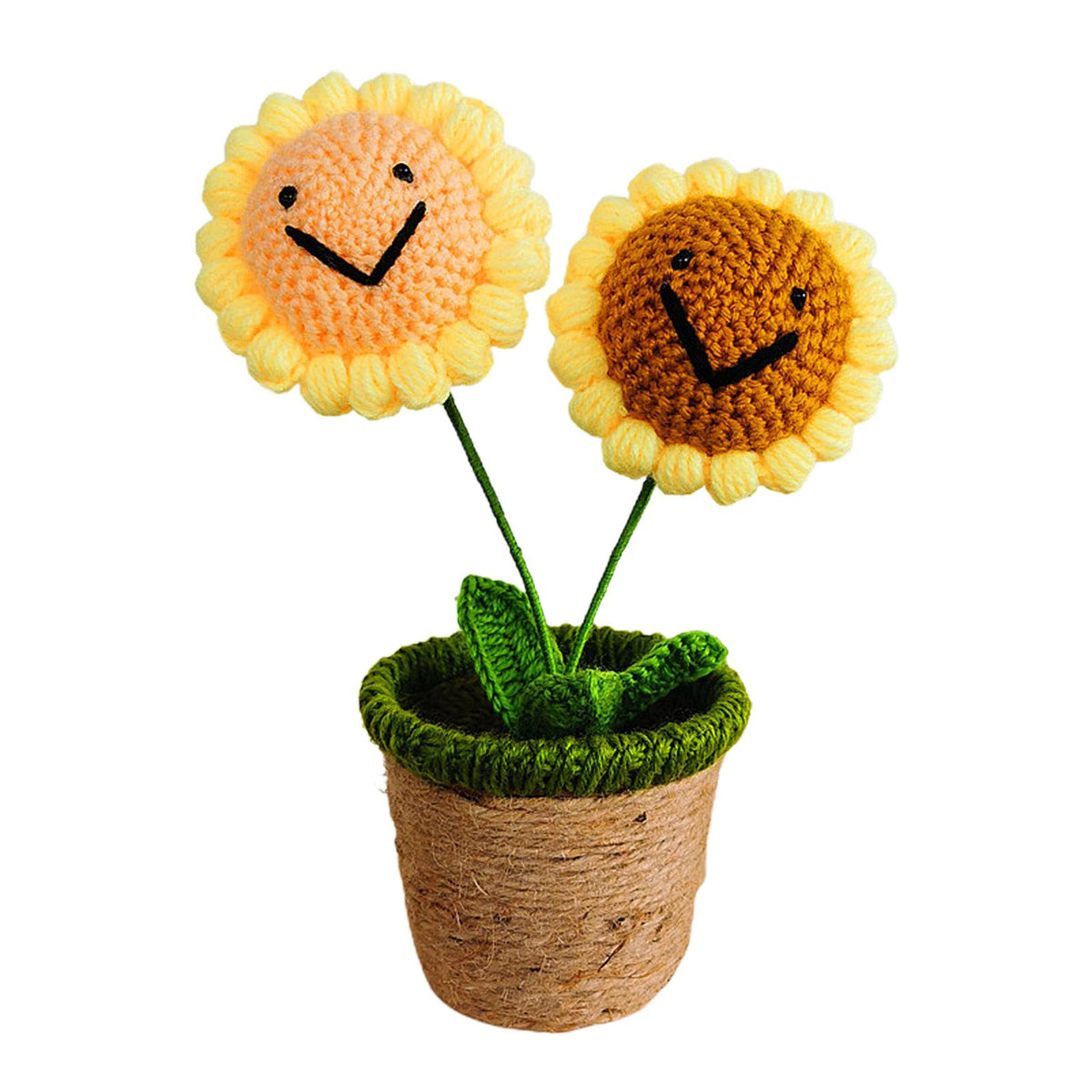 Artificial Sunflower Hand Woven Yarn Simulation Flower Potting Indoor Decoration