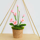 Artificial Sunflower Hand Woven Yarn Simulation Flower Potting Indoor Decoration - Close-Up Angle