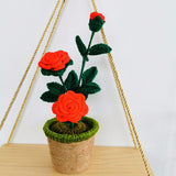 Artificial Sunflower Hand Woven Yarn Simulation Flower Potting Indoor Decoration - Low Angle
