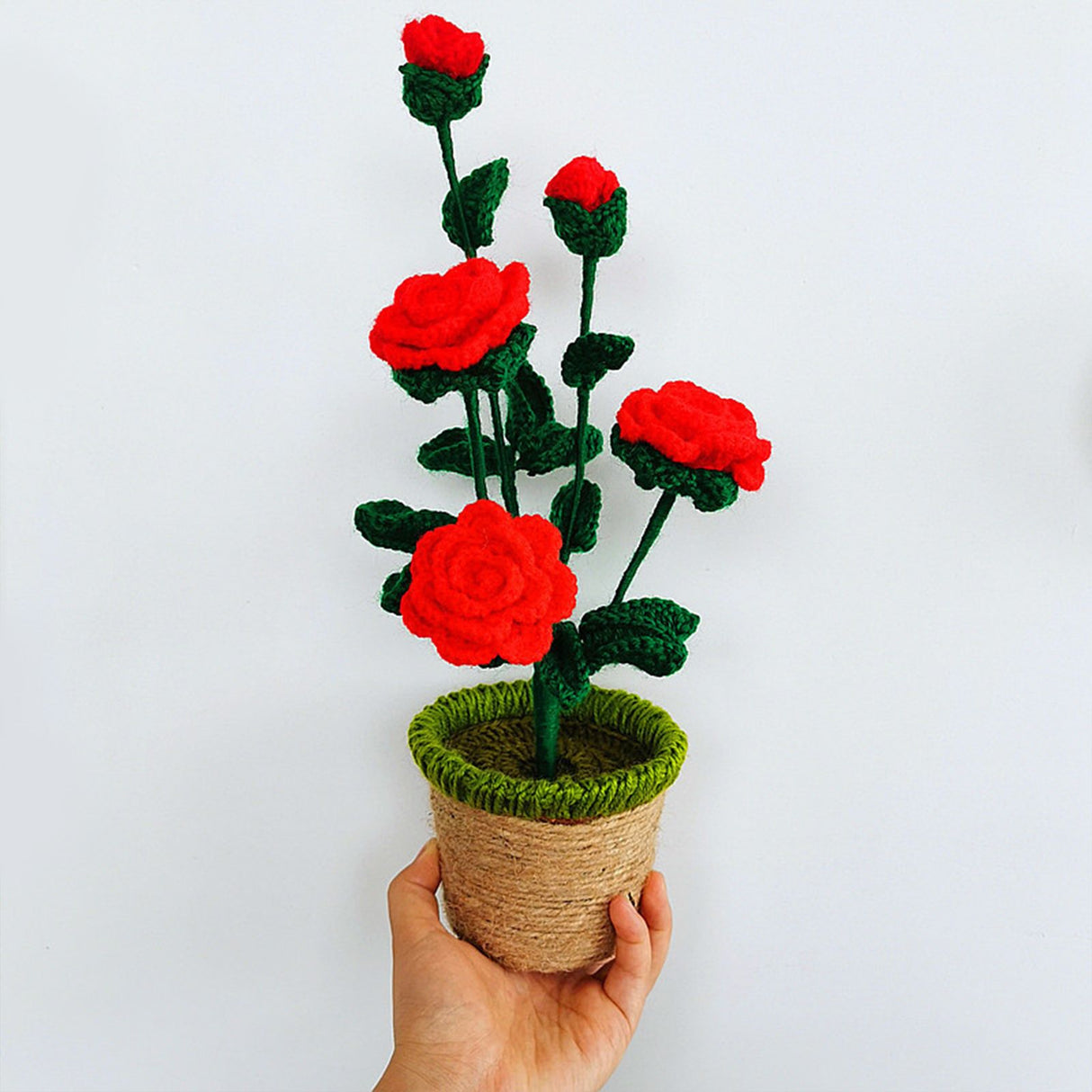 Artificial Sunflower Hand Woven Yarn Simulation Flower Potting Indoor Decoration