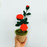 Artificial Sunflower Hand Woven Yarn Simulation Flower Potting Indoor Decoration