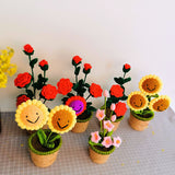 Artificial Sunflower Hand Woven Yarn Simulation Flower Potting Indoor Decoration - Extra Image