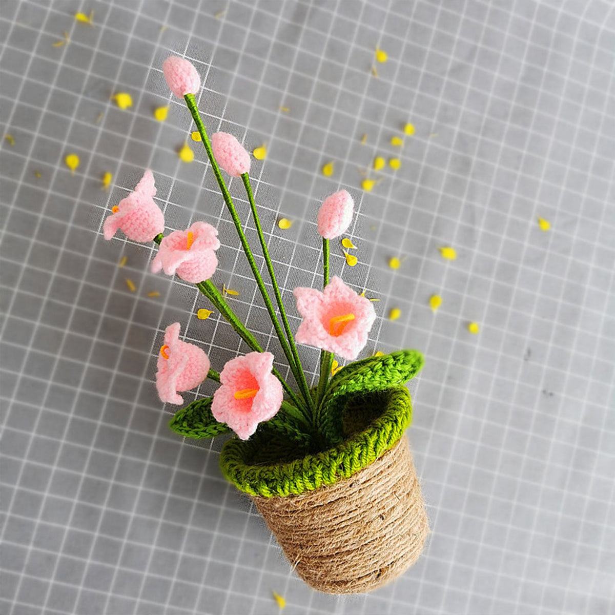 Artificial Sunflower Hand Woven Yarn Simulation Flower Potting Indoor Decoration
