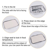 Disposable Tin Foil Box with Lid Outdoor Barbecue Baking Oven Tin Foil Bowl - Side View