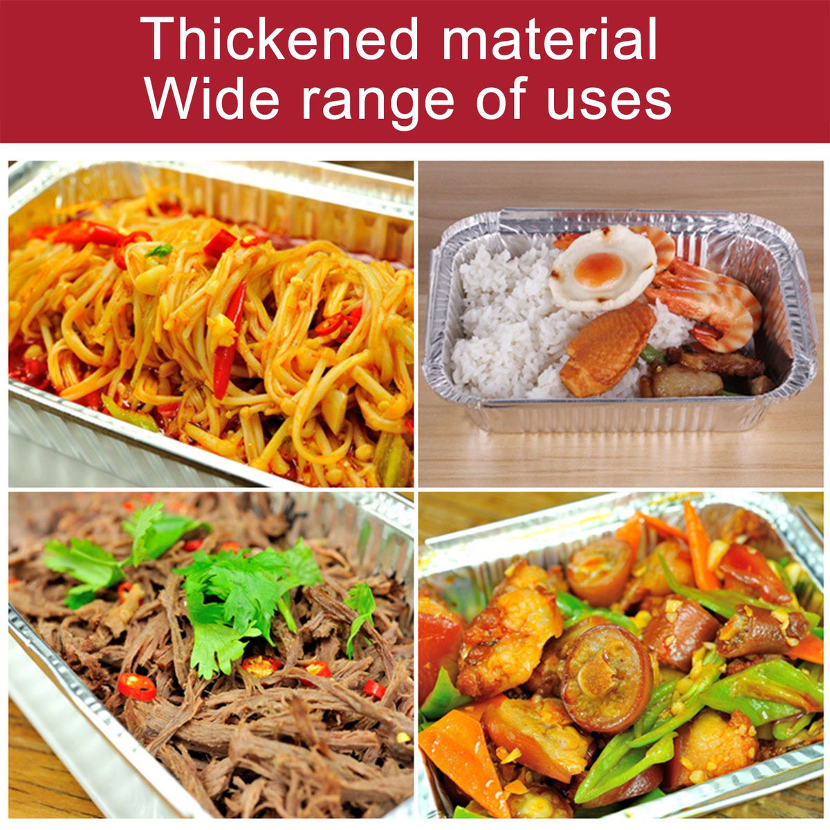 Disposable Tin Foil Box with Lid Outdoor Barbecue Baking Oven Tin Foil Bowl
