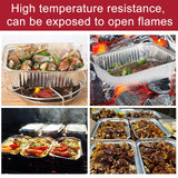 Disposable Tin Foil Box with Lid Outdoor Barbecue Baking Oven Tin Foil Bowl - Close-Up Angle