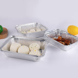 Disposable Tin Foil Box with Lid Outdoor Barbecue Baking Oven Tin Foil Bowl - Extra Image