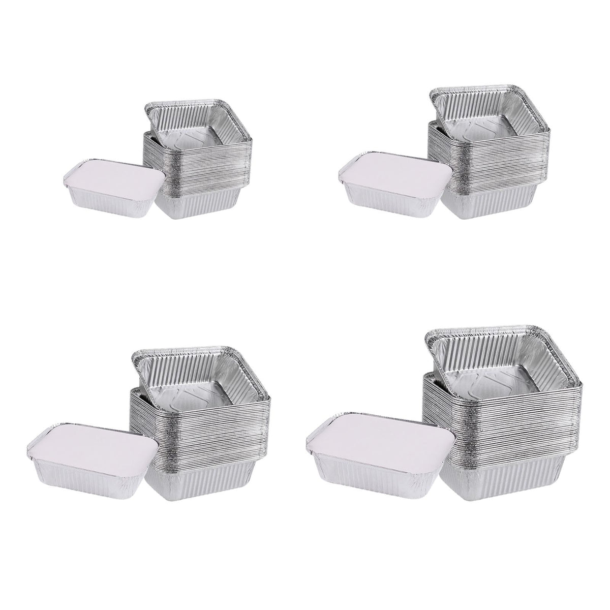Disposable Tin Foil Box with Lid Outdoor Barbecue Baking Oven Tin Foil Bowl