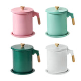 Household Mesh Oil Filter Tank with Lid Large Capacity Grease Container Oil Storage Pot - Extra Image