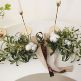 Simulation Silk Flowers Artificial Olive Branch Leaves Cotton Wreath Lintel Decorative Flowers Table Flower Bouquet Birthday Decoration