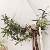 Simulation Silk Flowers Artificial Olive Branch Leaves Cotton Wreath Lintel Decorative Flowers Table Flower Bouquet Birthday Decoration