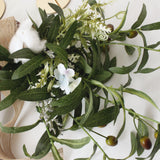 Simulation Silk Flowers Artificial Olive Branch Leaves Cotton Wreath Lintel Decorative Flowers Table Flower Bouquet Birthday Decoration