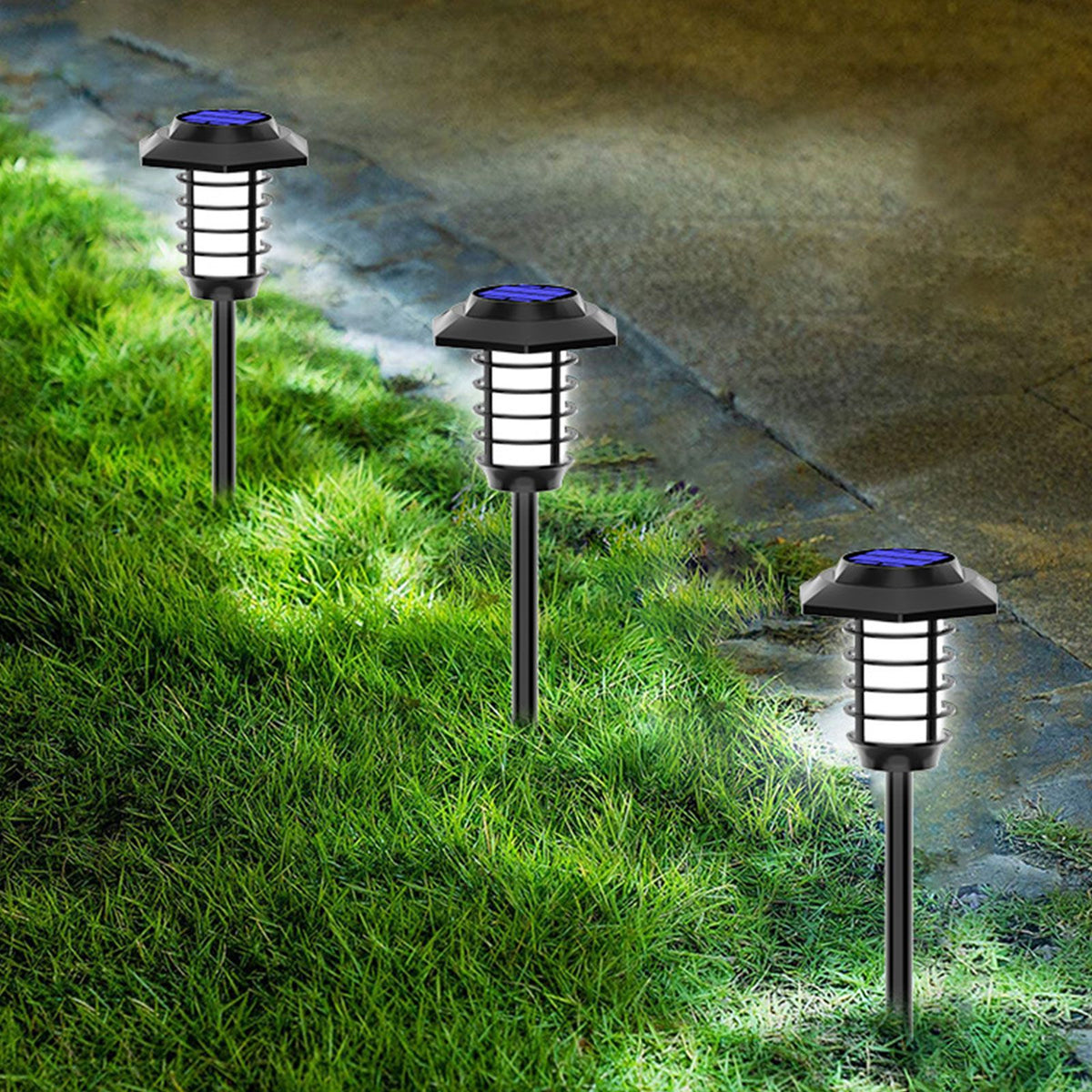 Solar Garden Lights Outdoor Waterproof Landscape Lighting Torches Garden Lights Inserted Lawn Lights