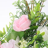Iron Flower Plant Wall Hanging Wreath Artificial Wreath Silk Fabric Hanging Door Wreath for Living Room Bedroom Wedding - Front View
